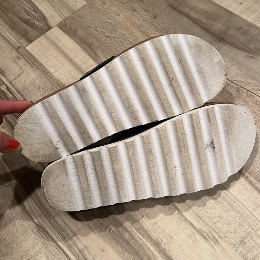 Reef cushion sol hi Black Sandals with Cork Footbed platform sole size 10 - Picture 8 of 10